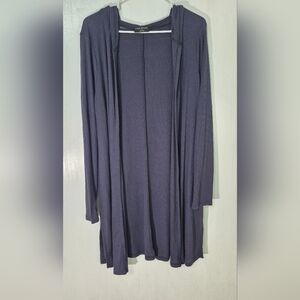 LANE BRYANT Navy Blue Duster With Hood Size 14/16
